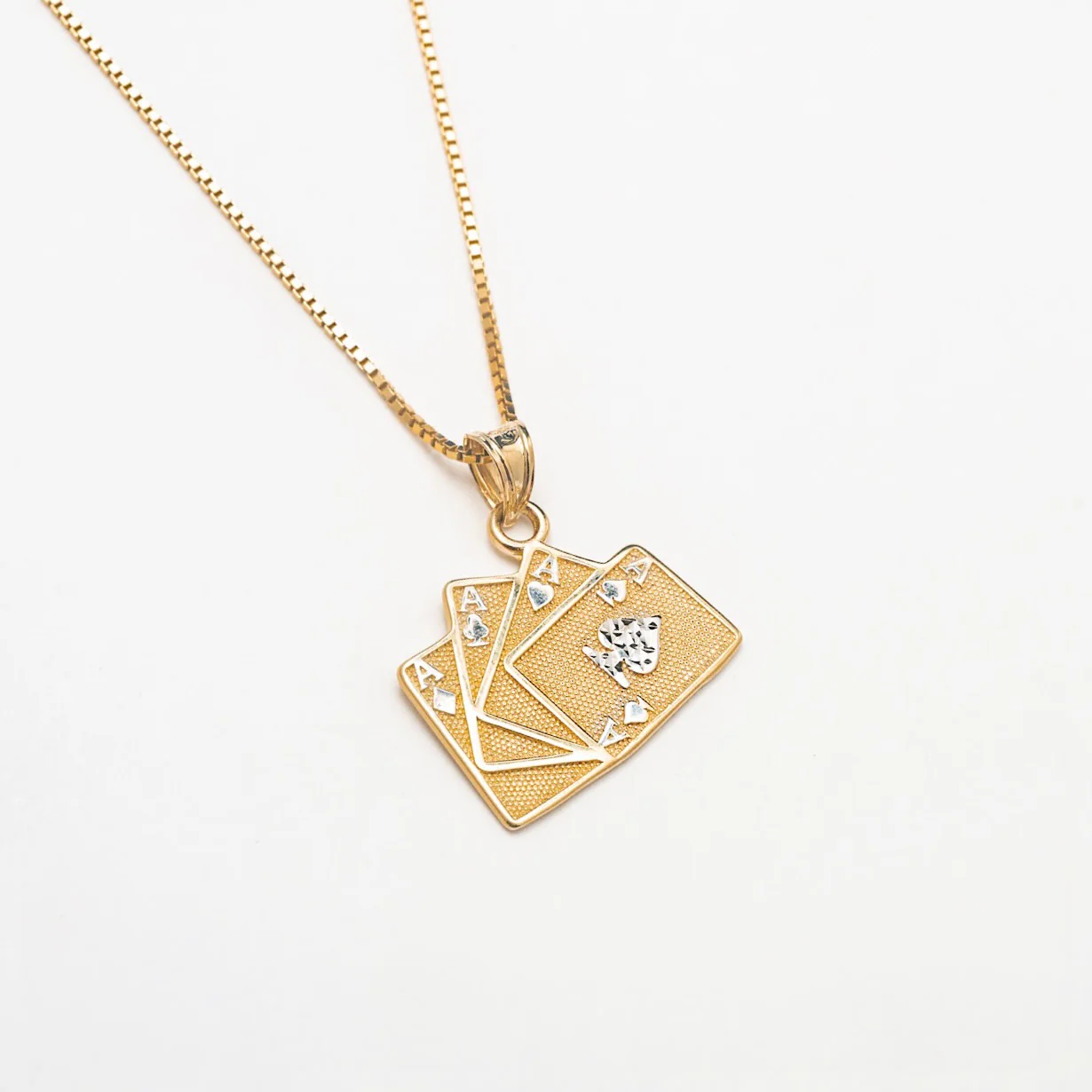 10K Solid Gold Ace Necklace