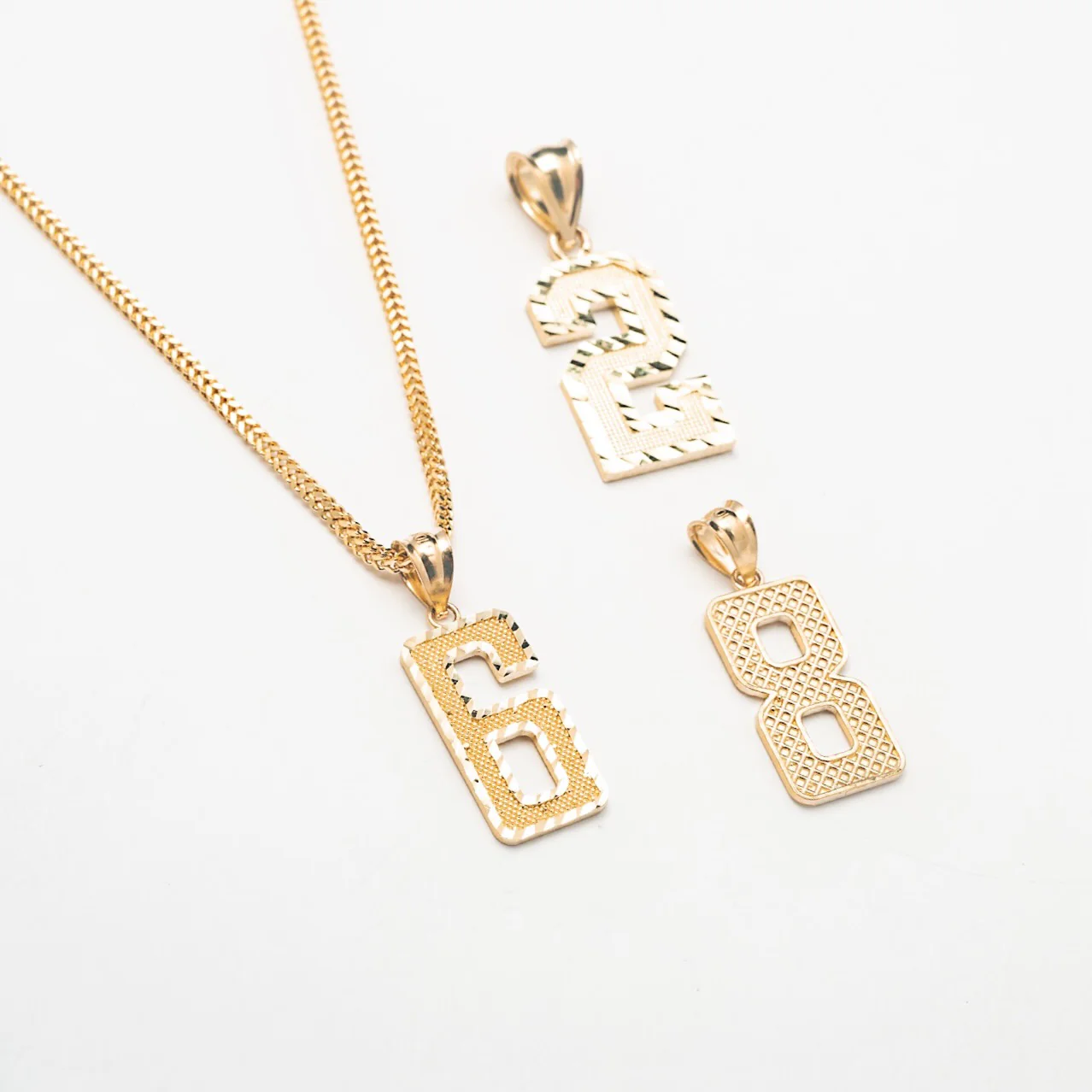10K Solid Gold Number Necklace