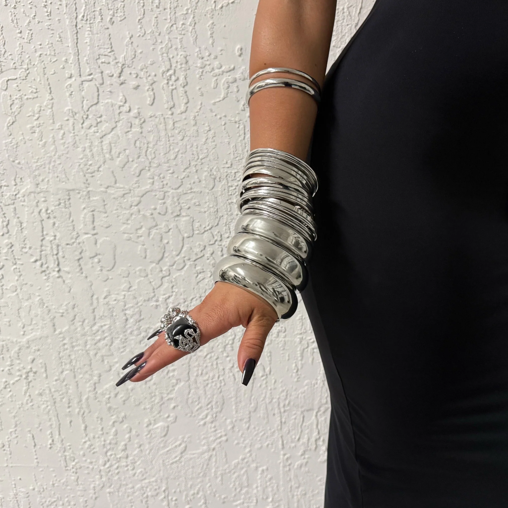 3 Set Chrome Bangle Set