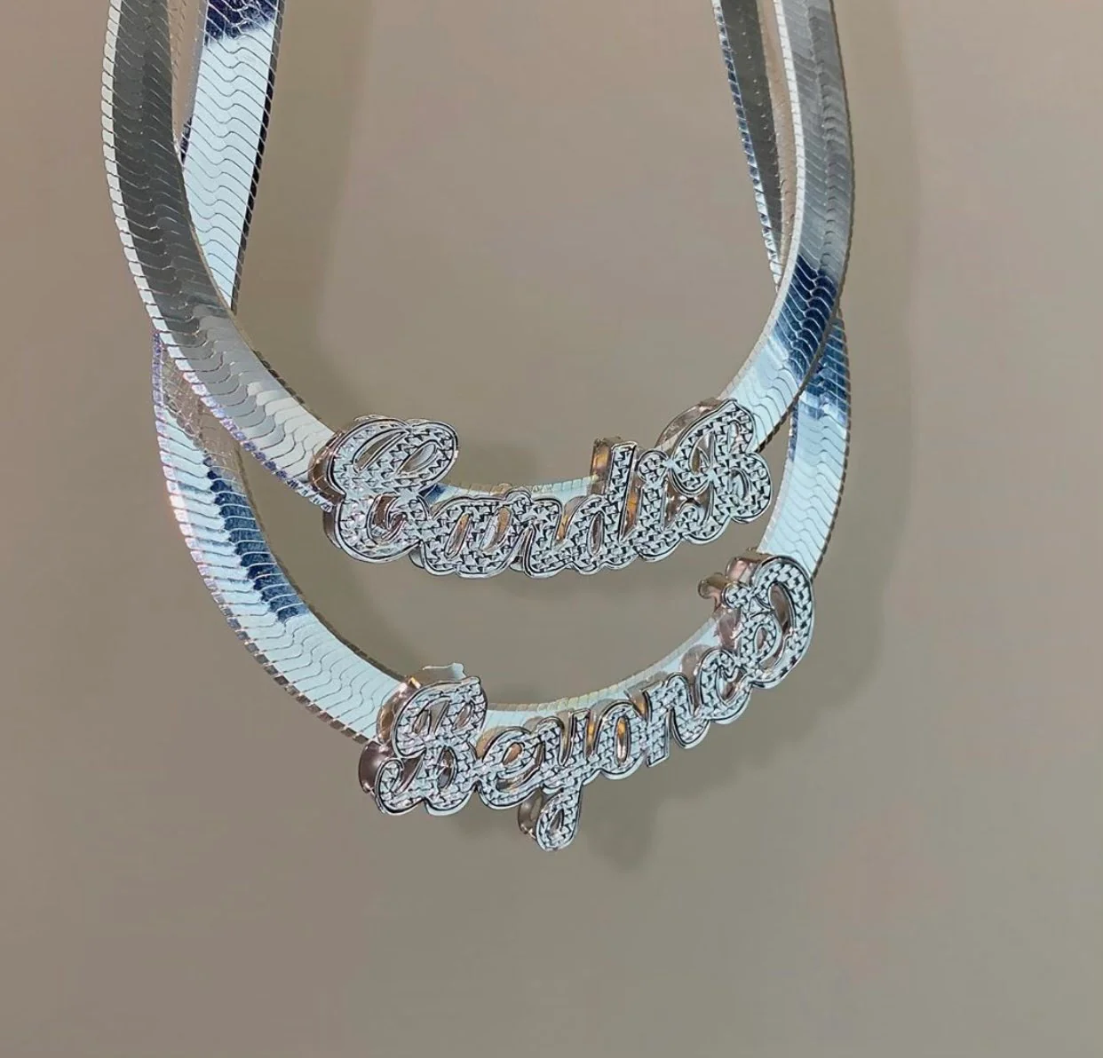 3D Custom Herringbone Double Plated Nameplate - Image 2