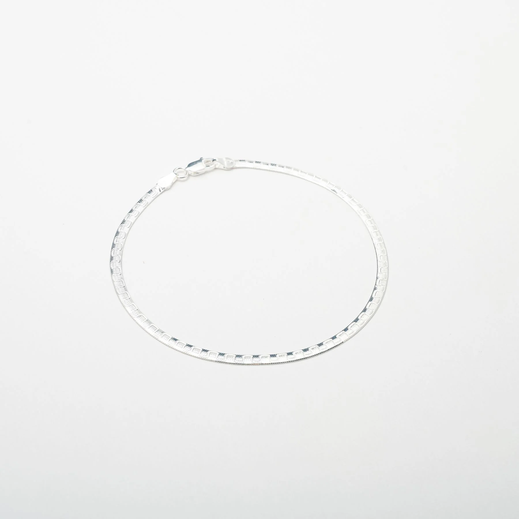 Abstract Silver Snake Anklet