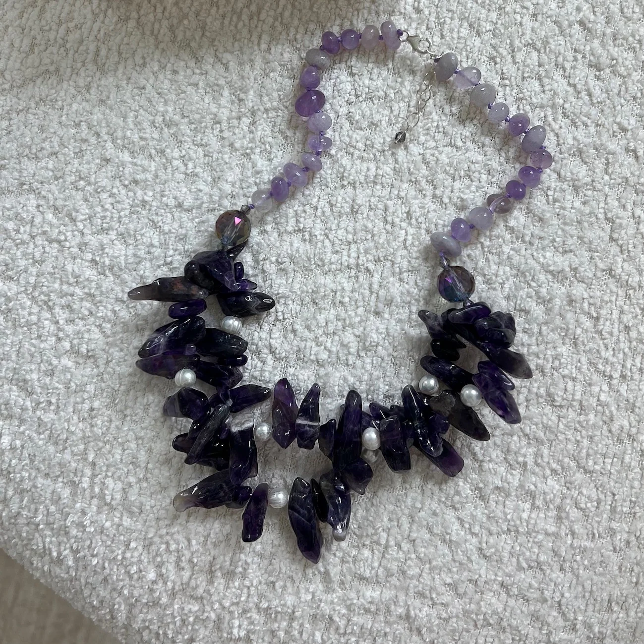 Amethyst Pearl Crystal Mix Necklace
