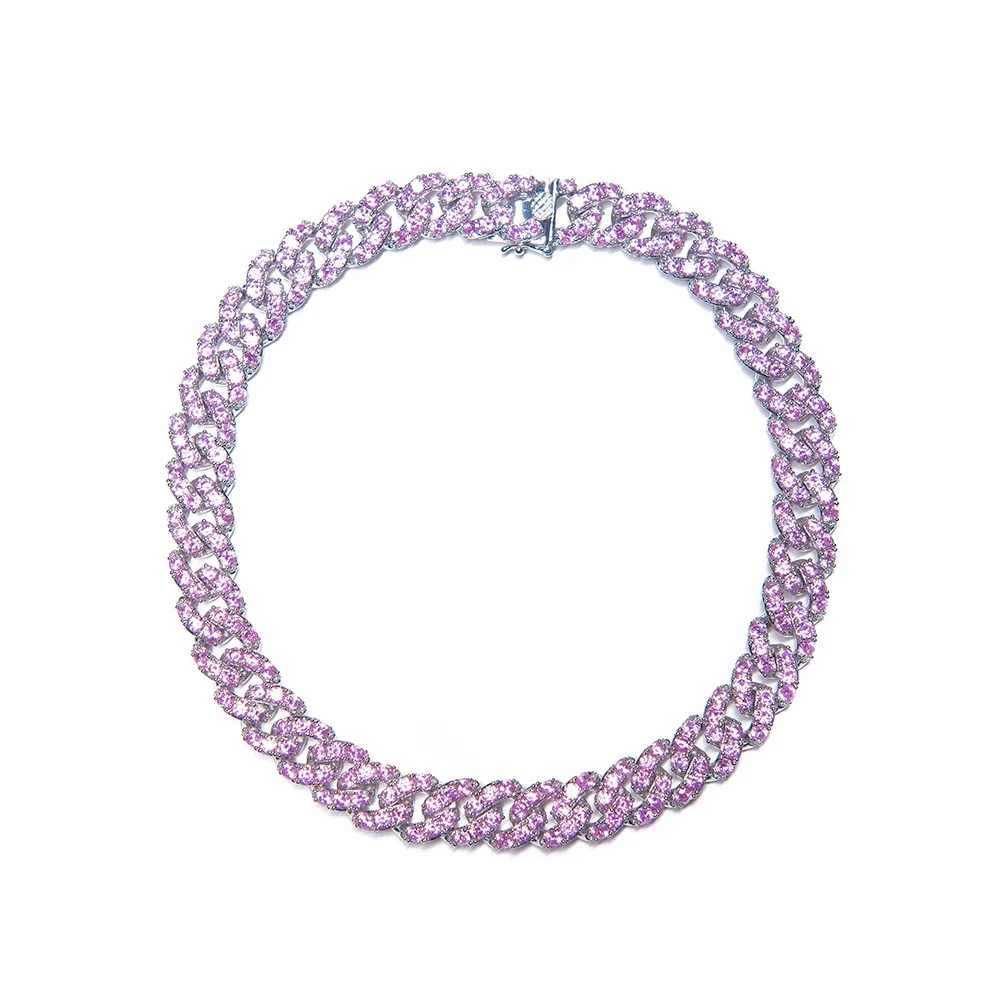Barbie Pink Silver Cuban Link Choker