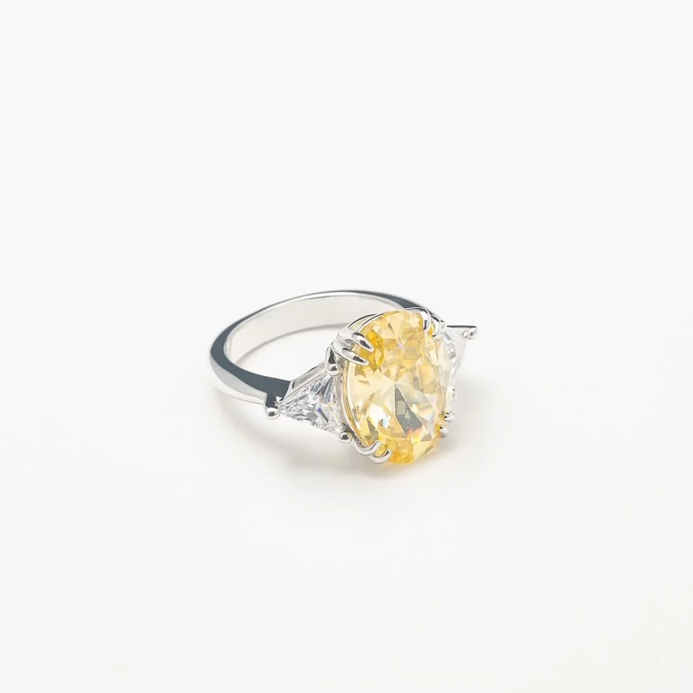 Canary Color Single Stone Band