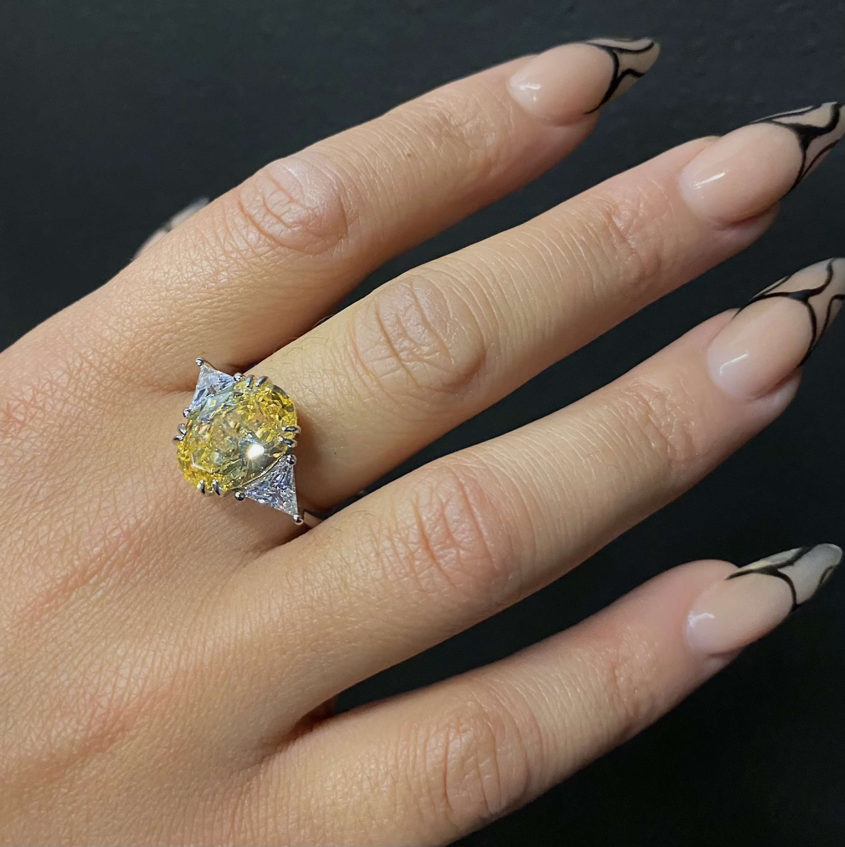 Canary Color Single Stone Band - Image 2