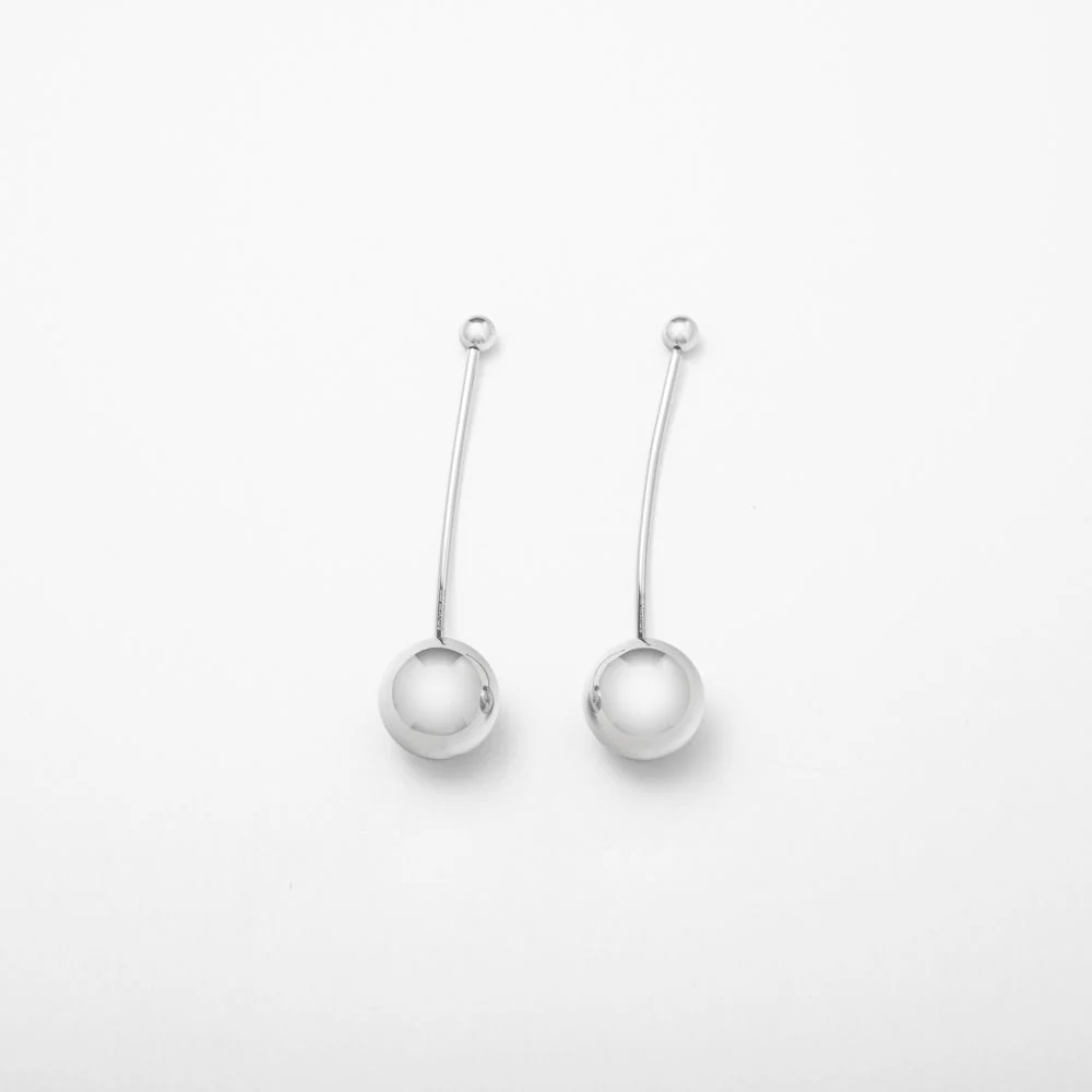 Chrome Abstract Ball Earrings