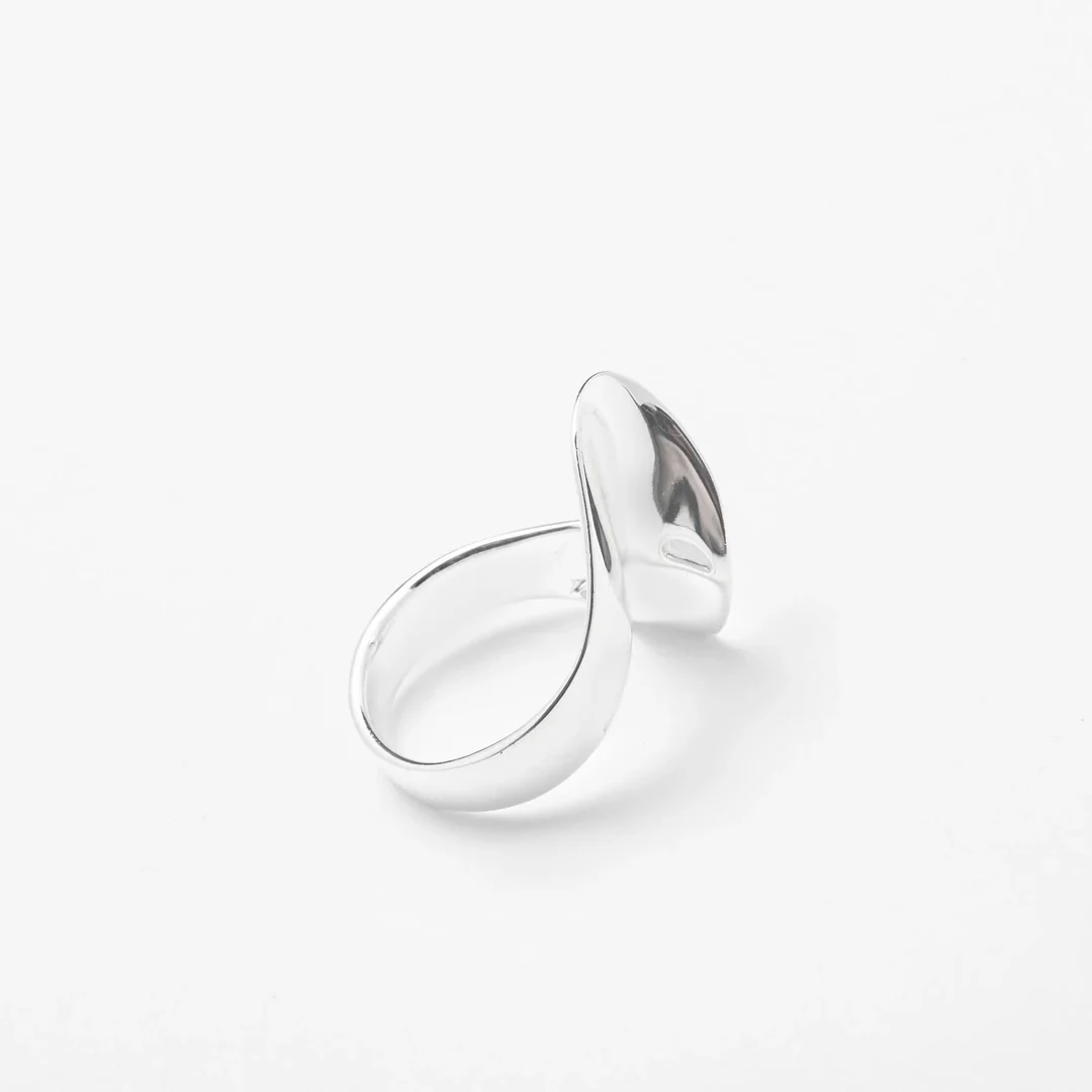 Chrome Beach Wave Ring