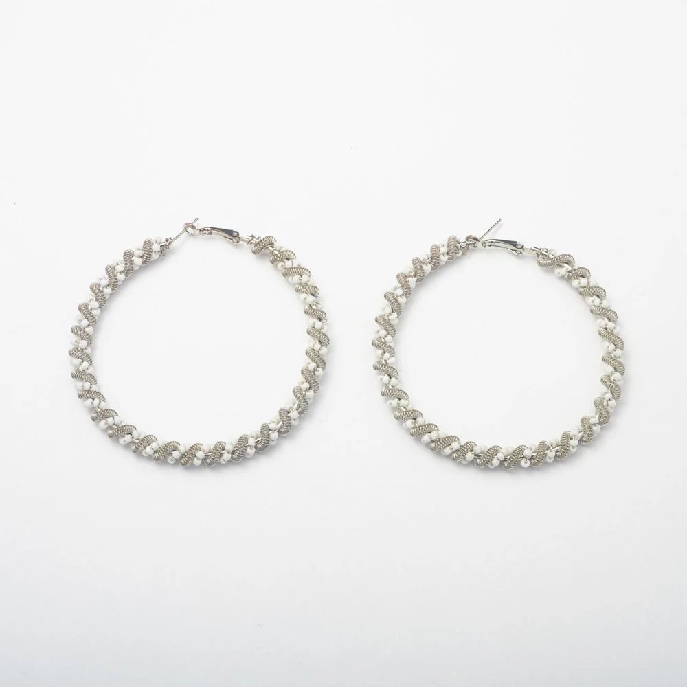 Chrome White Swirl Hoop