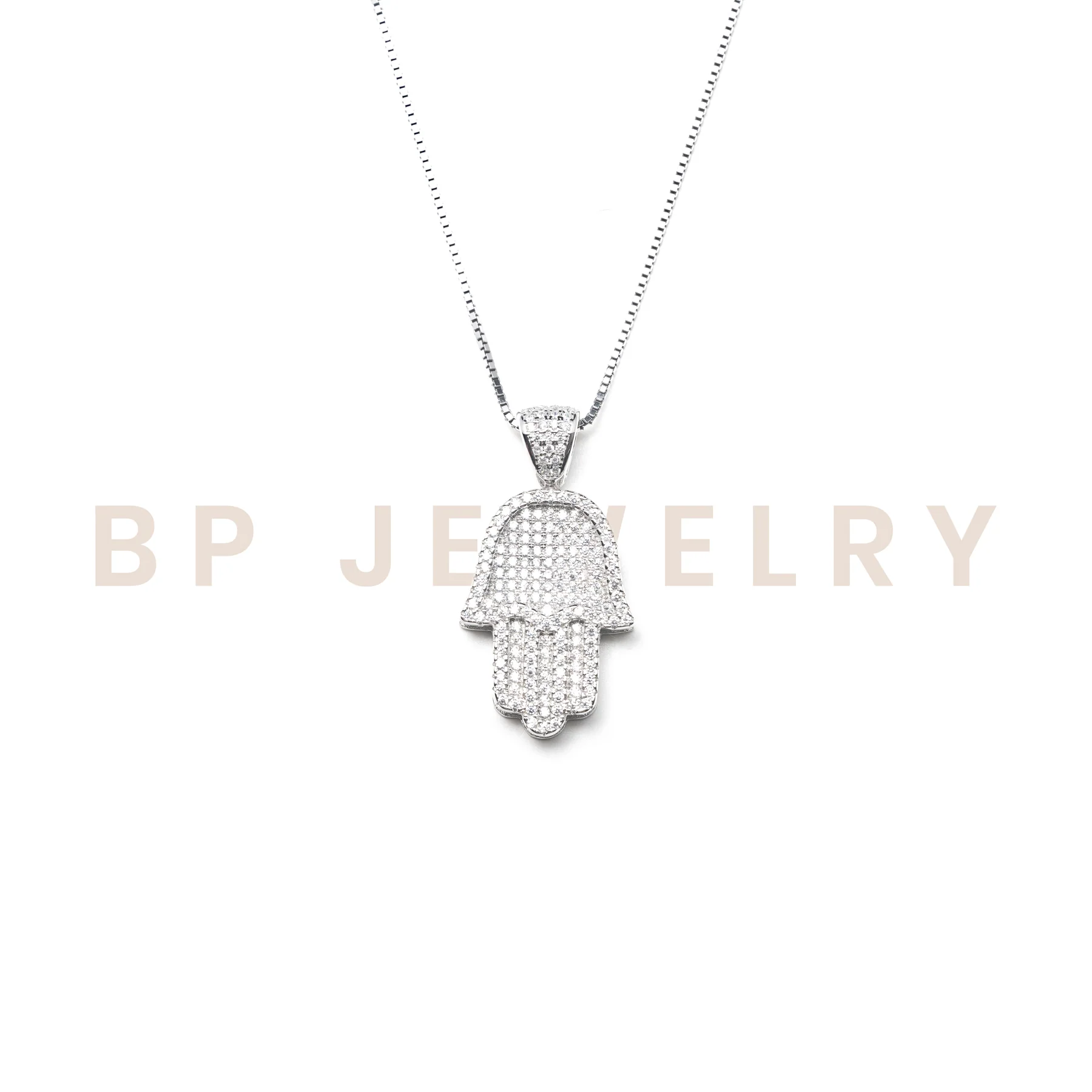 Crystal 3D Silver Hamsa
