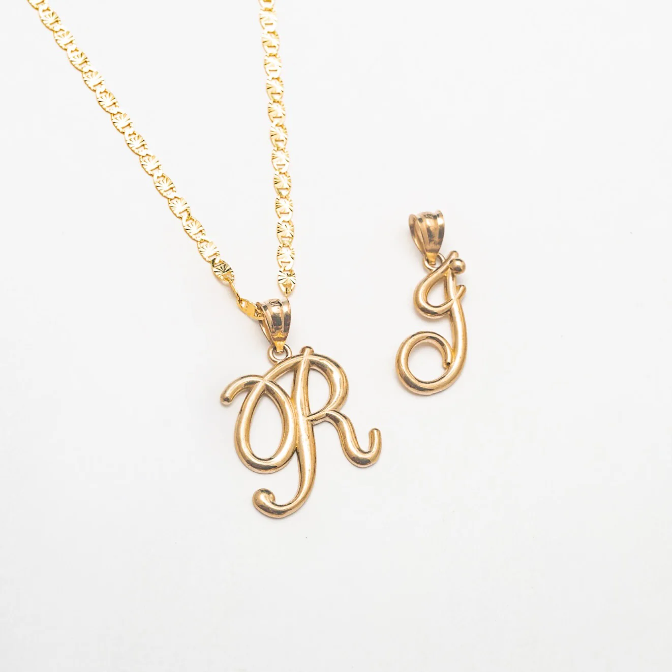 Cursive 10K Solid Gold Initial Necklace