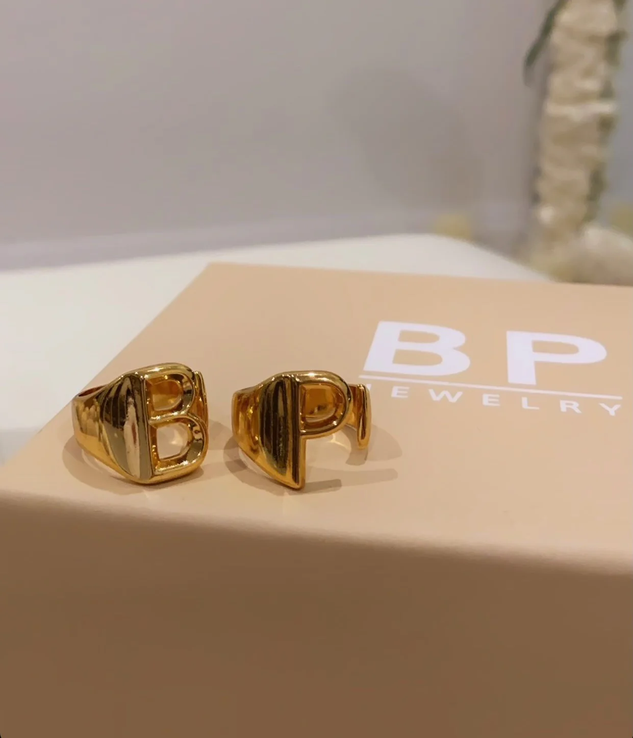Custom Gold Initial Ring