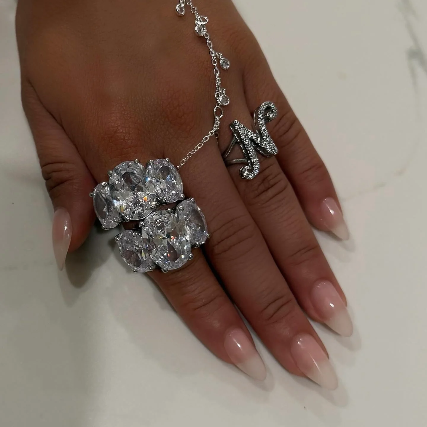 Custom Inital Icy Rings - Image 2