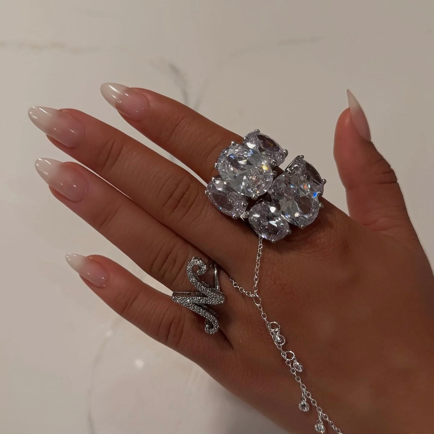 Custom Inital Icy Rings - Image 3