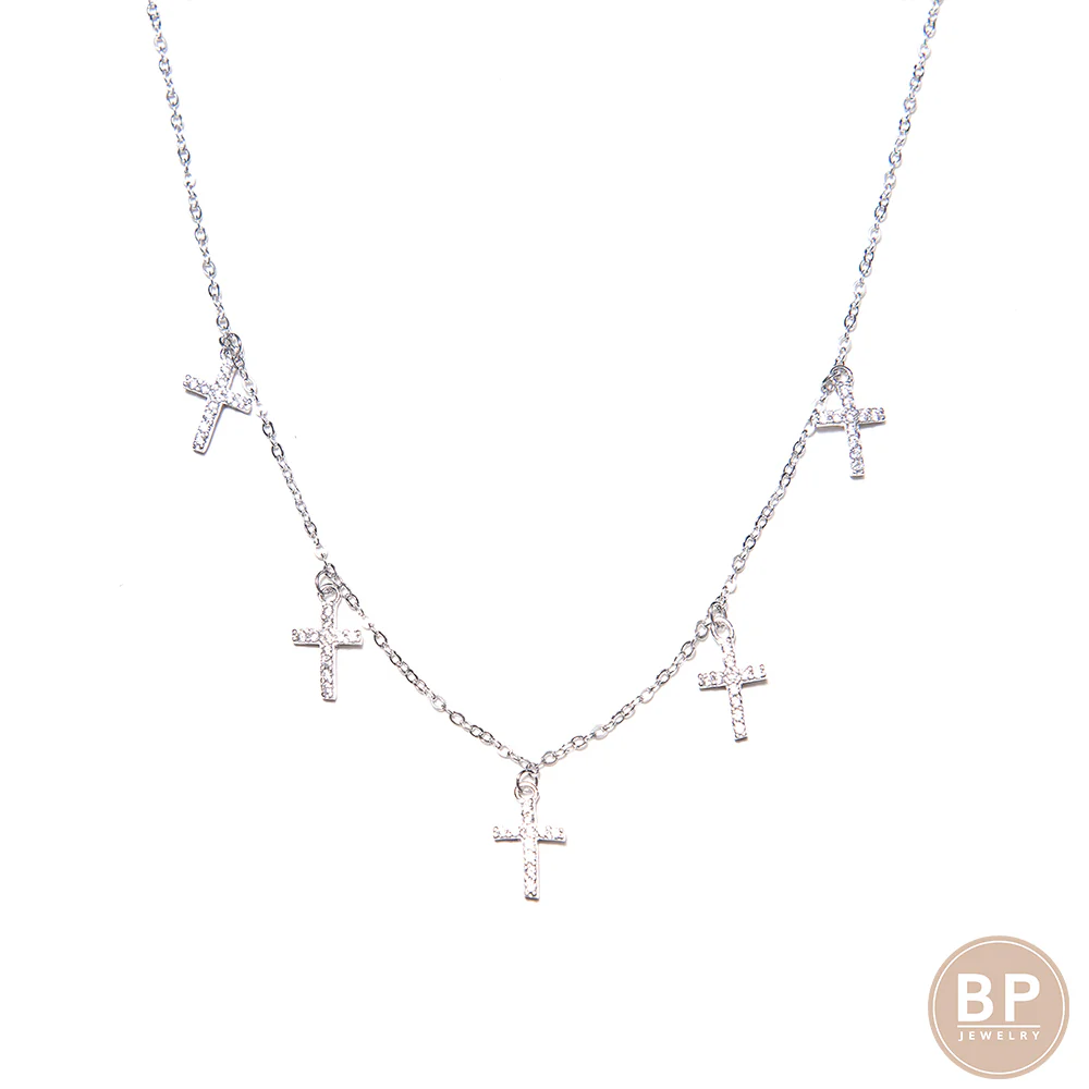 Delicate Silver Cross Chain