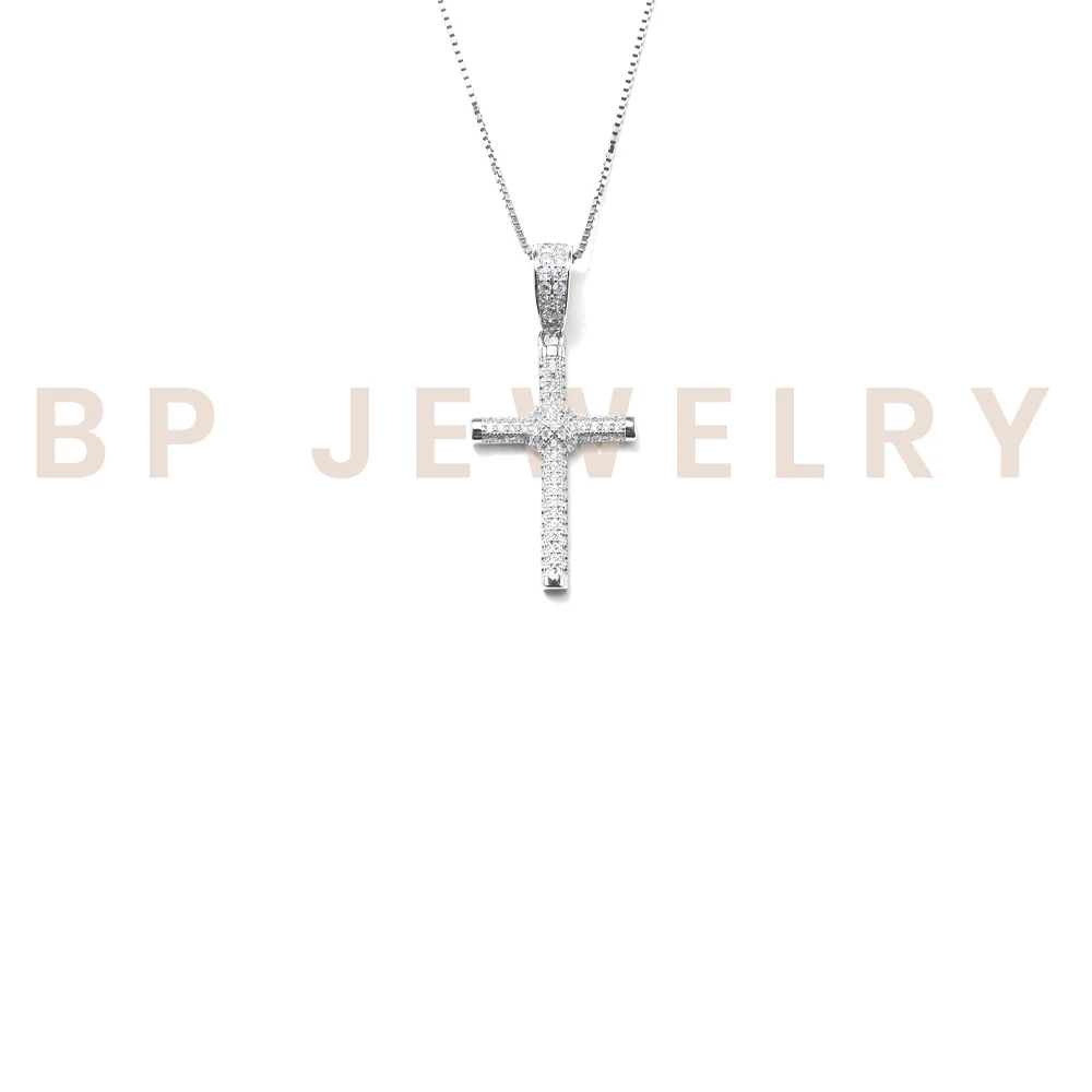 Double Cross Silver Chain