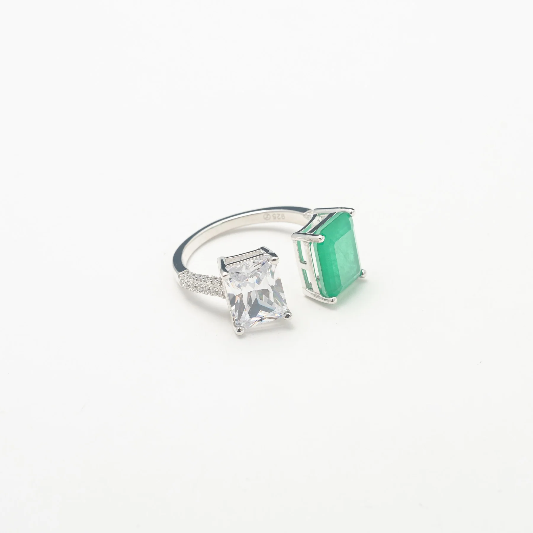 Emerald Crystal Cuff Ring