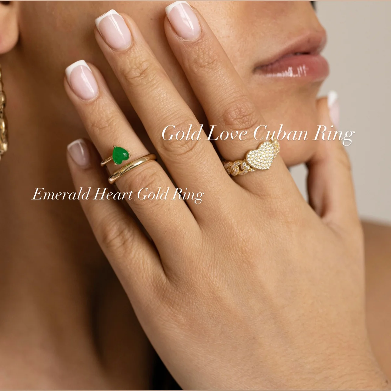 Emerald Heart Gold Wrap Ring - Image 2