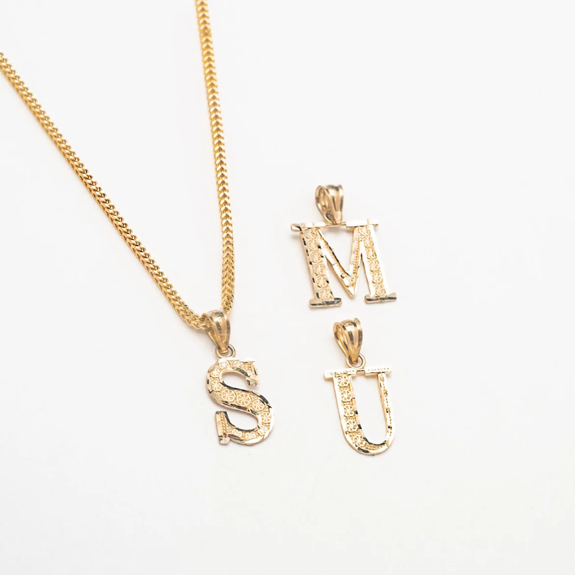 Essential 10K Sold Gold Initial Necklace