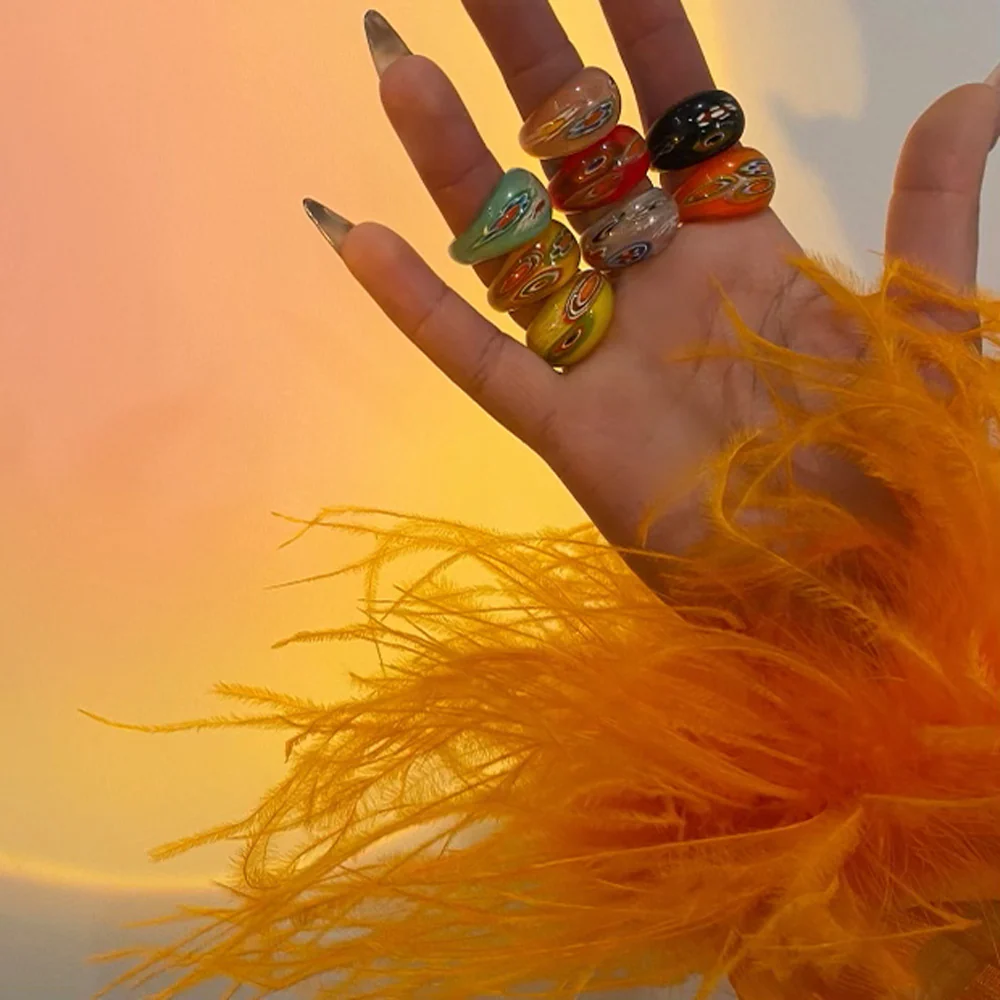 Floral Glass Rings