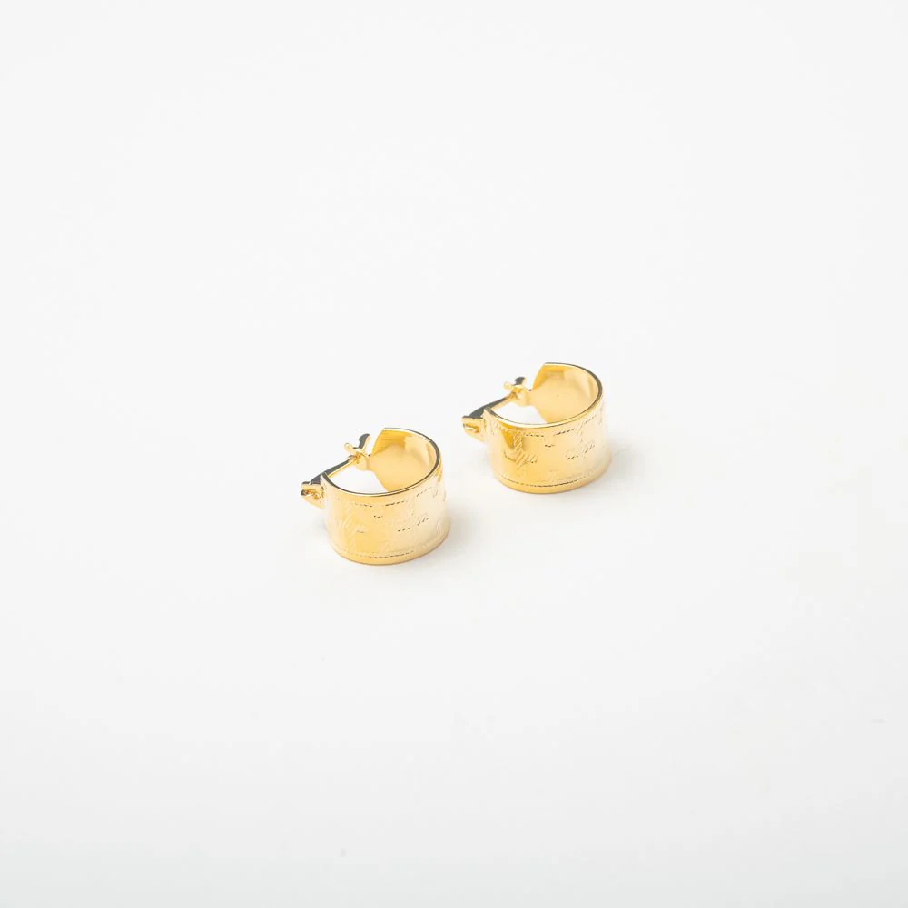 Full Gold Cuff Mini Hoops