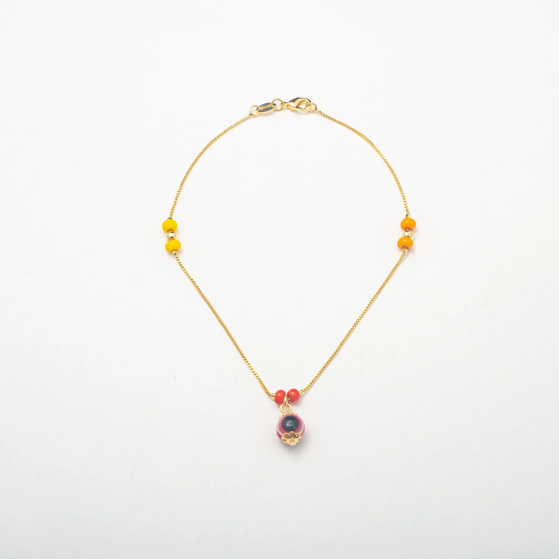 Gold and Red Protection Anklet