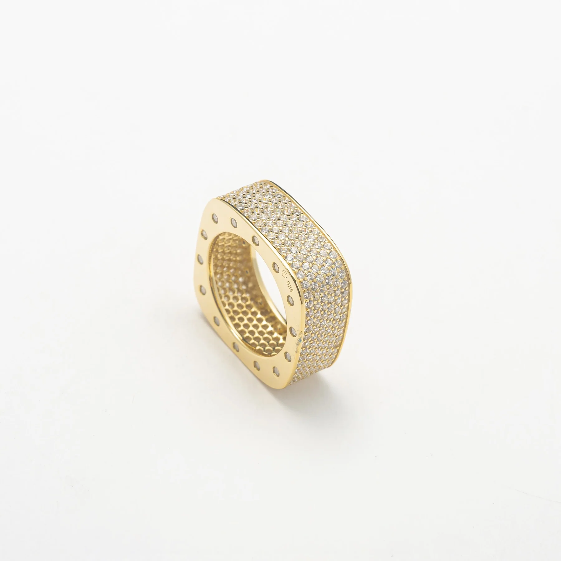 Gold Crystal Icy Ring