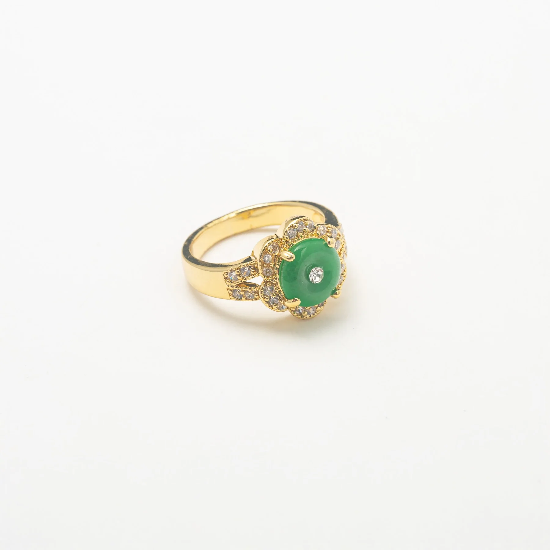 Gold Floral Jade Band