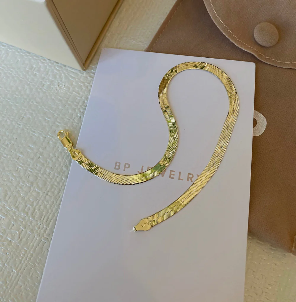 Gold Herringbone Anklet