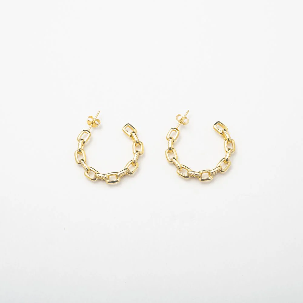 Gold Link Hoops