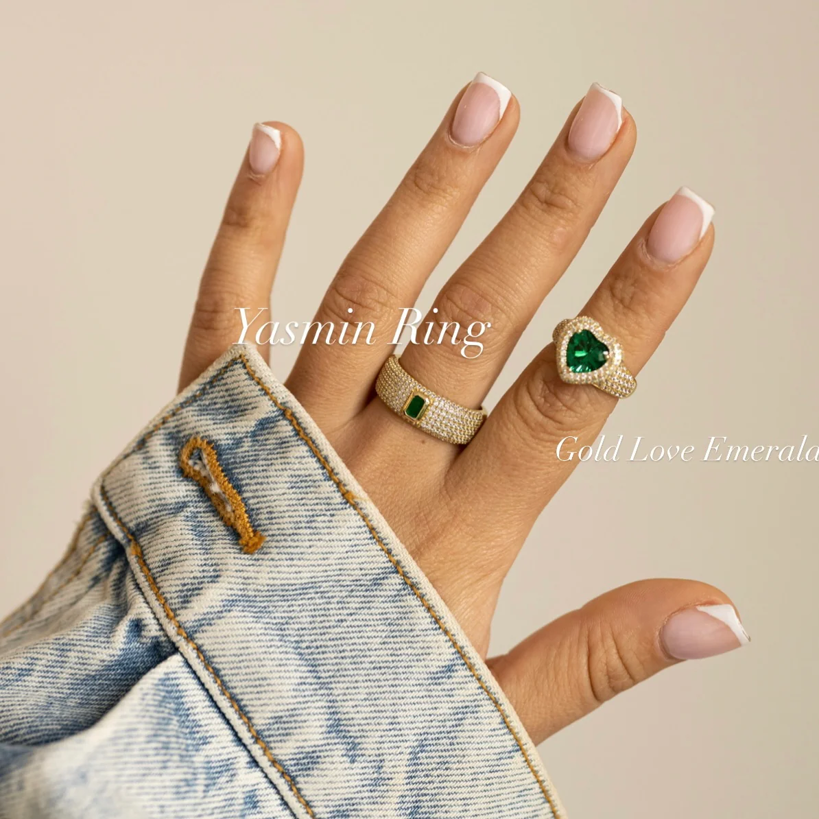 Gold Love Emerald Ring - Image 2