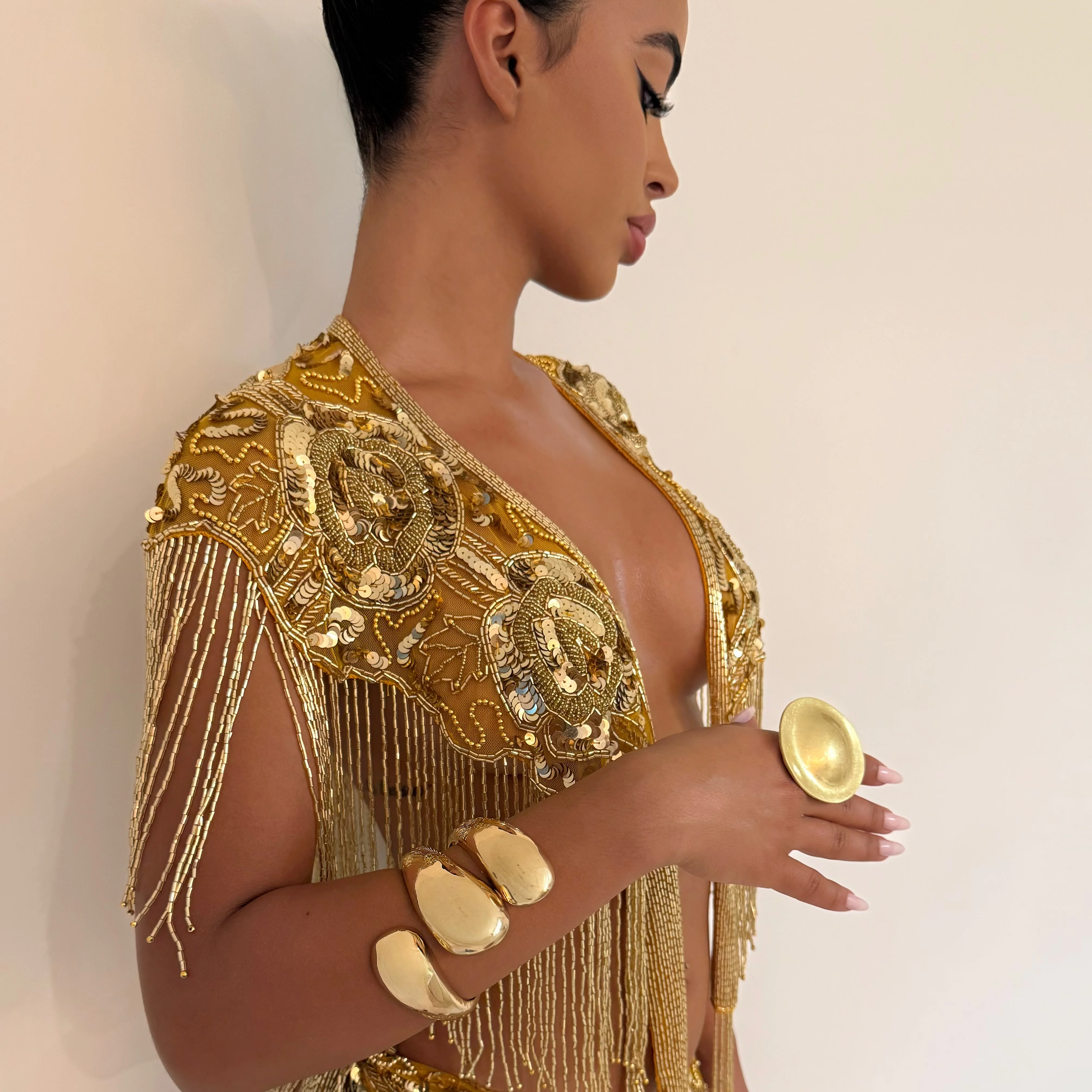 Gold Maxi Triple Cuff
