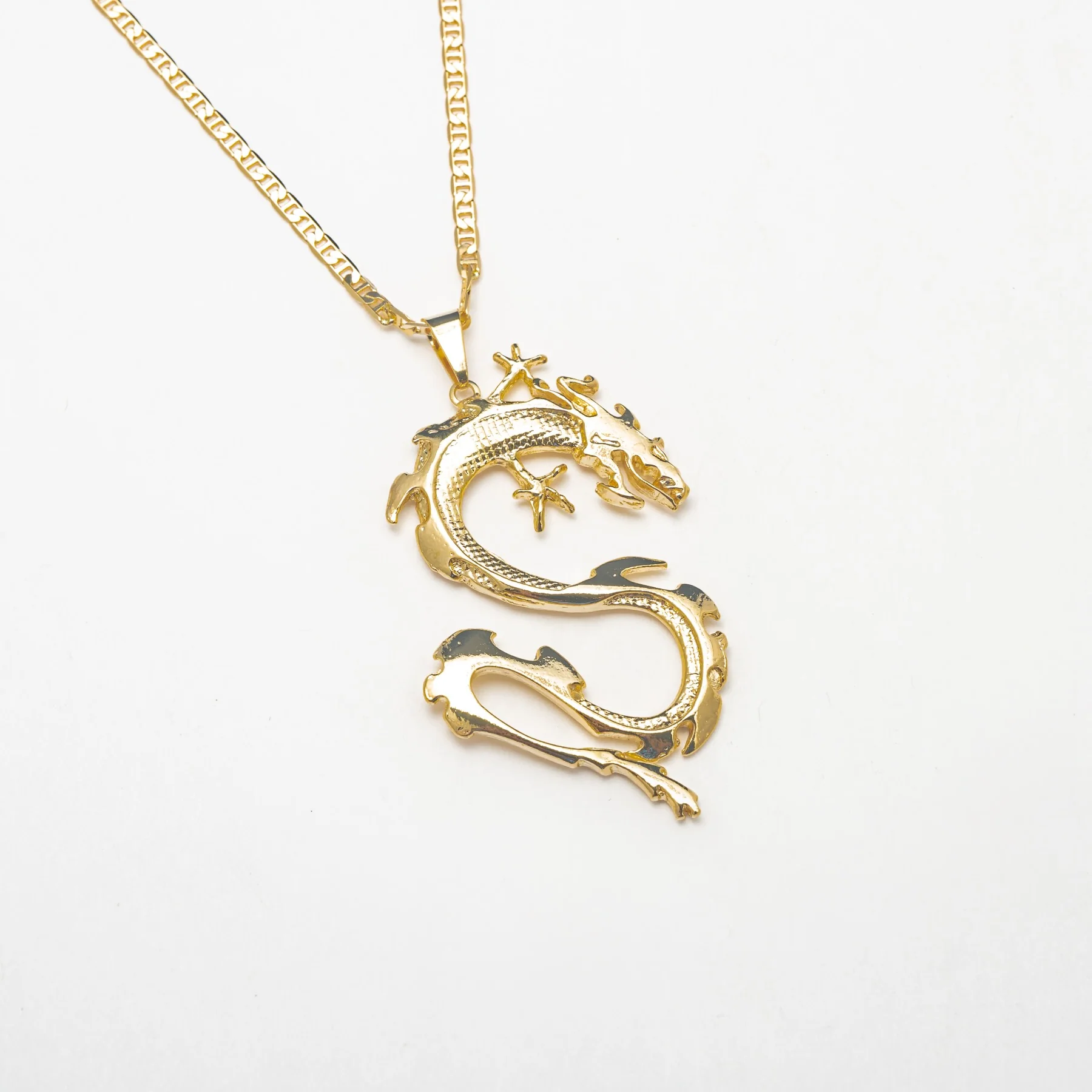 Gold Spike Dragon Necklace