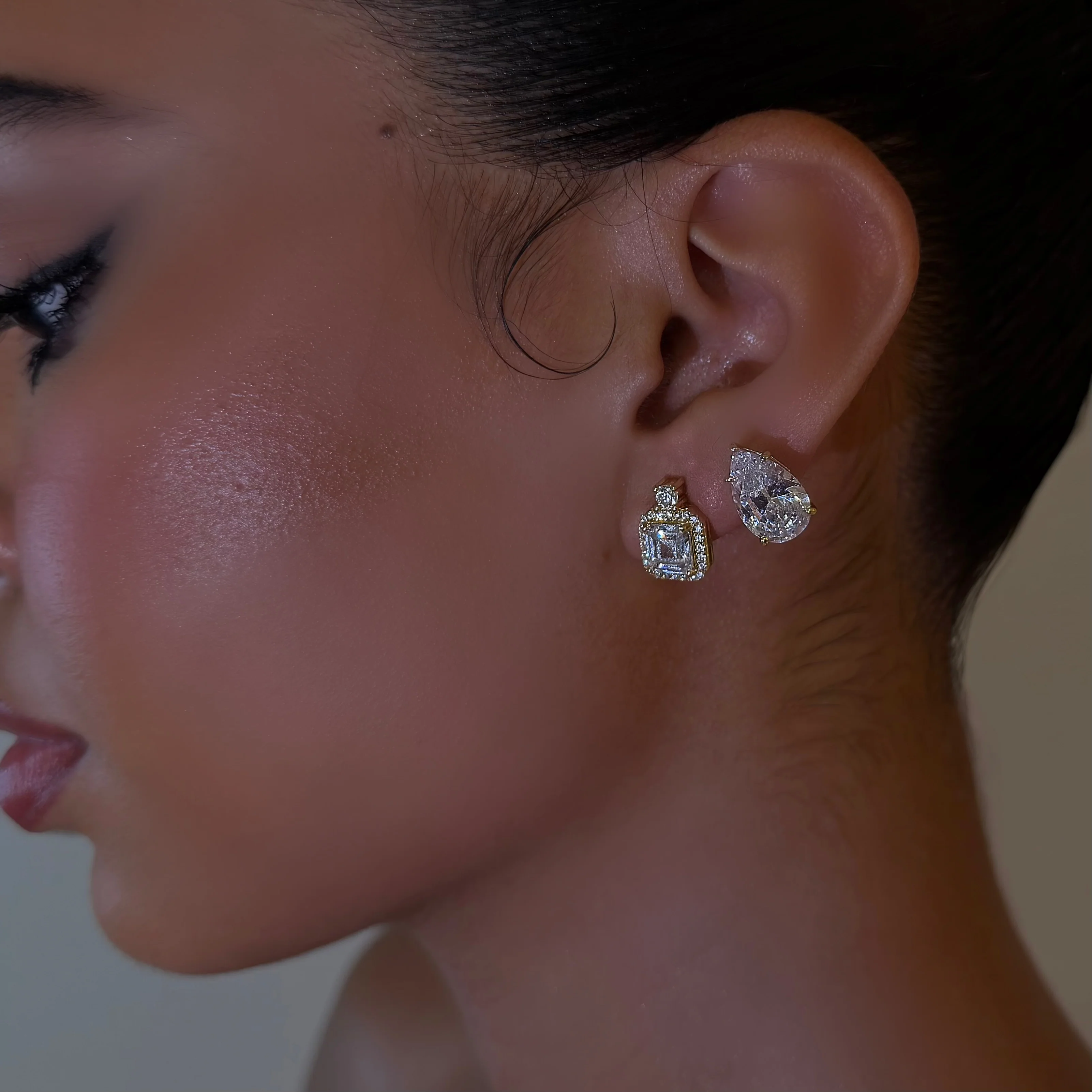 Gold Square Stud
