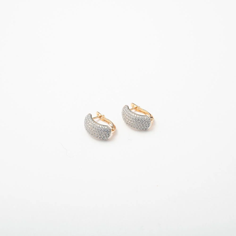 Gold Twist Crystal Earrings
