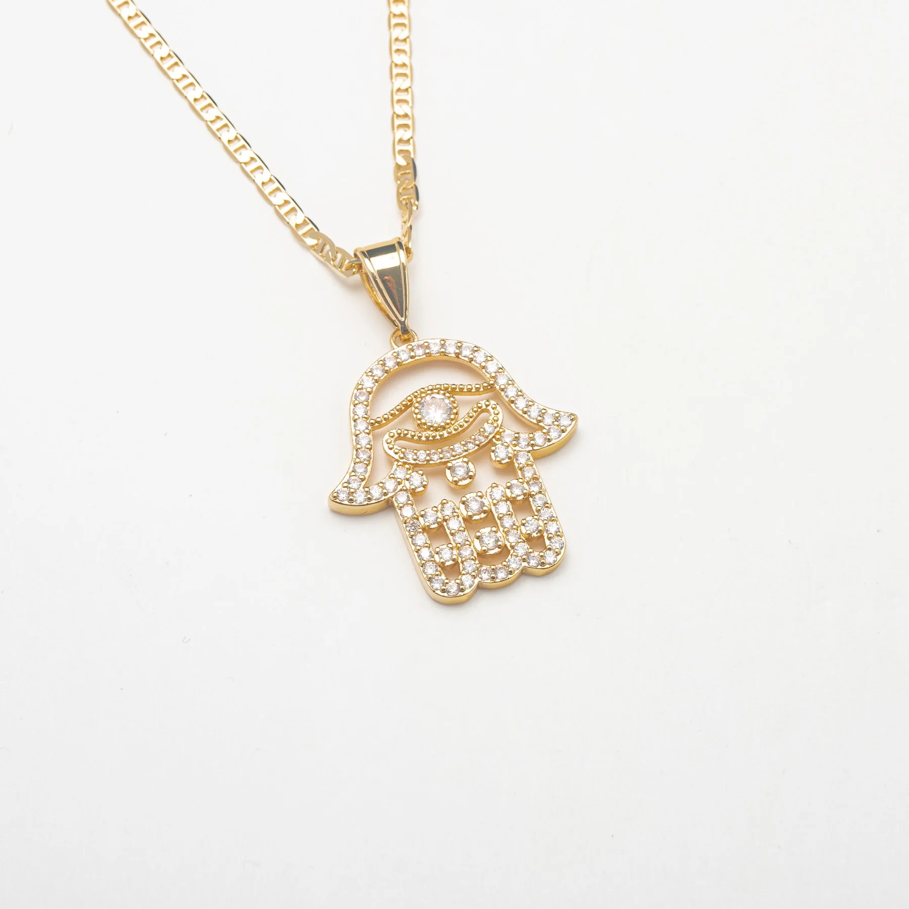 Hamsa Protection Gold Necklace
