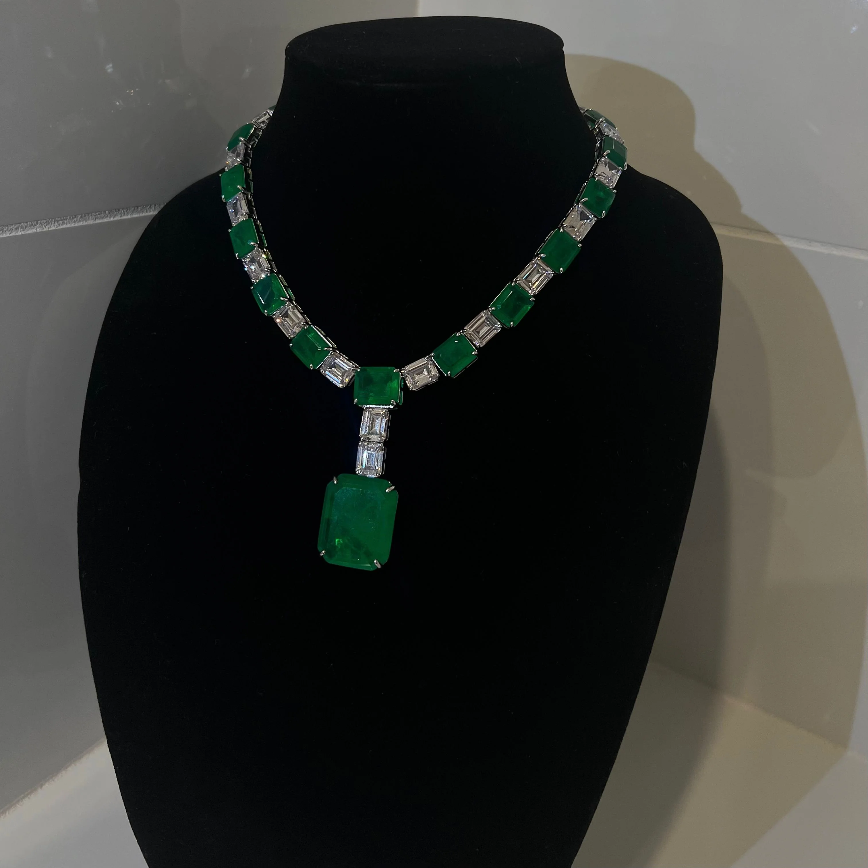 Handmade Emerald Crystal Necklace