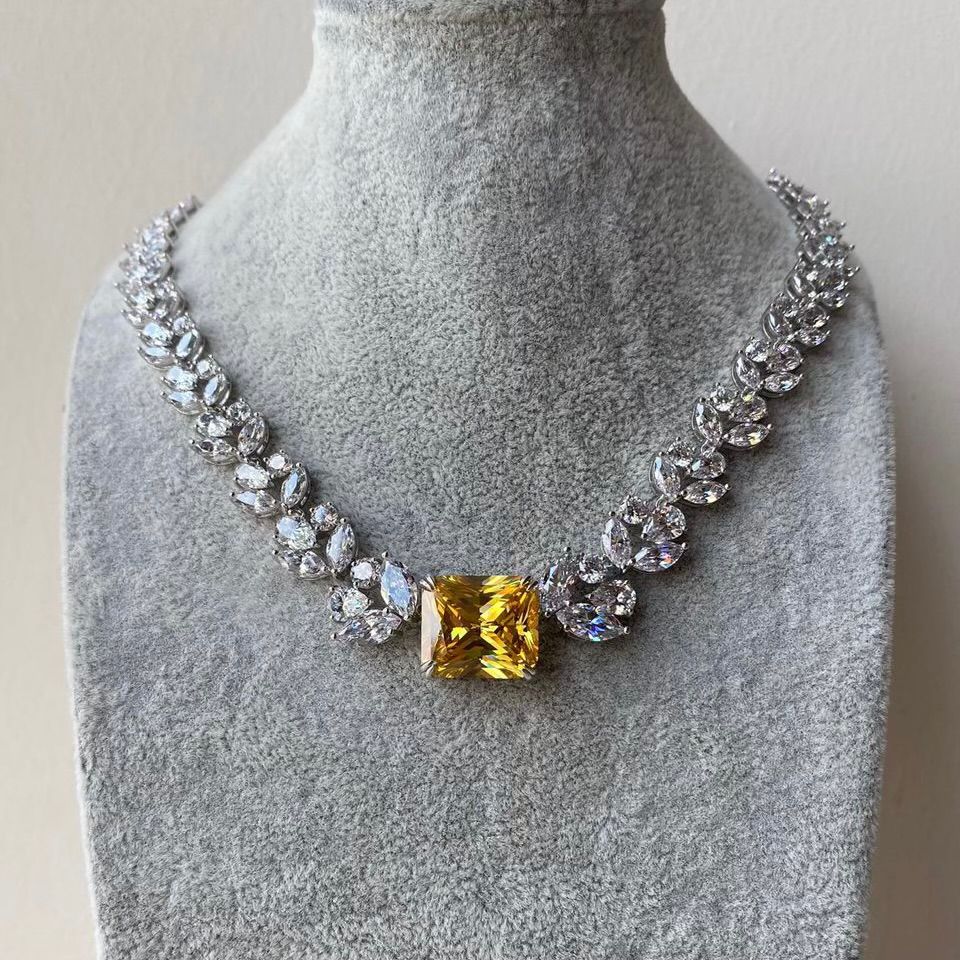 Handmade Princess Canary Crystal Necklace