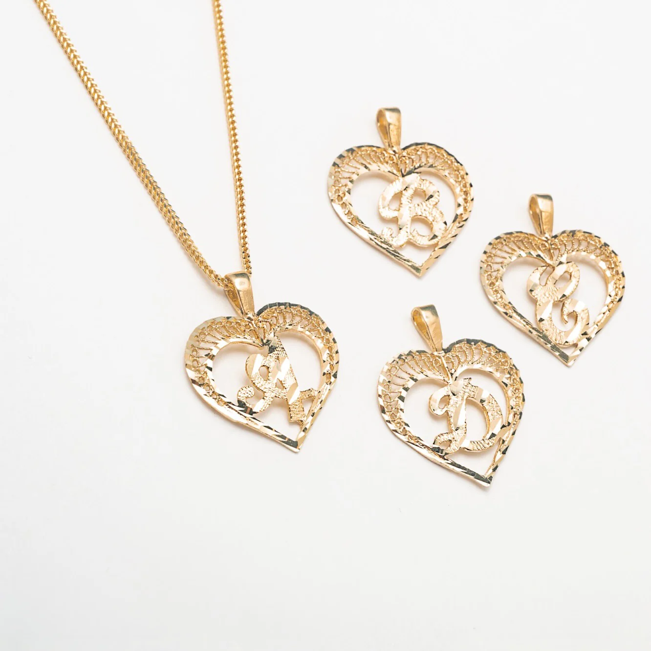 Heart You 10K Solid Gold Initial Necklace