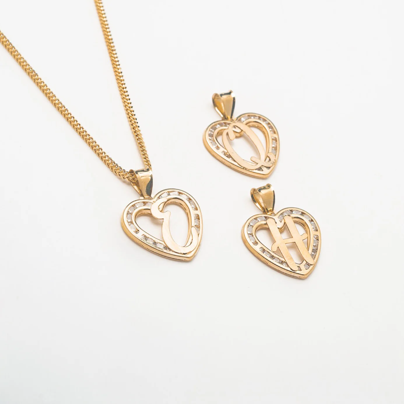 I Love You 10k Solid Gold Initial Necklace