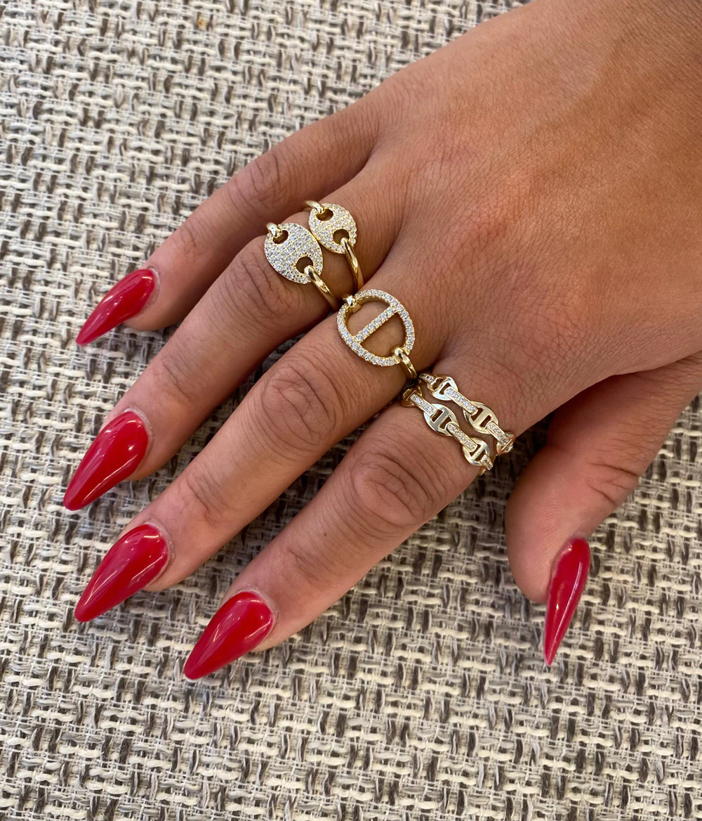 Iced Out Gold Lock Ring