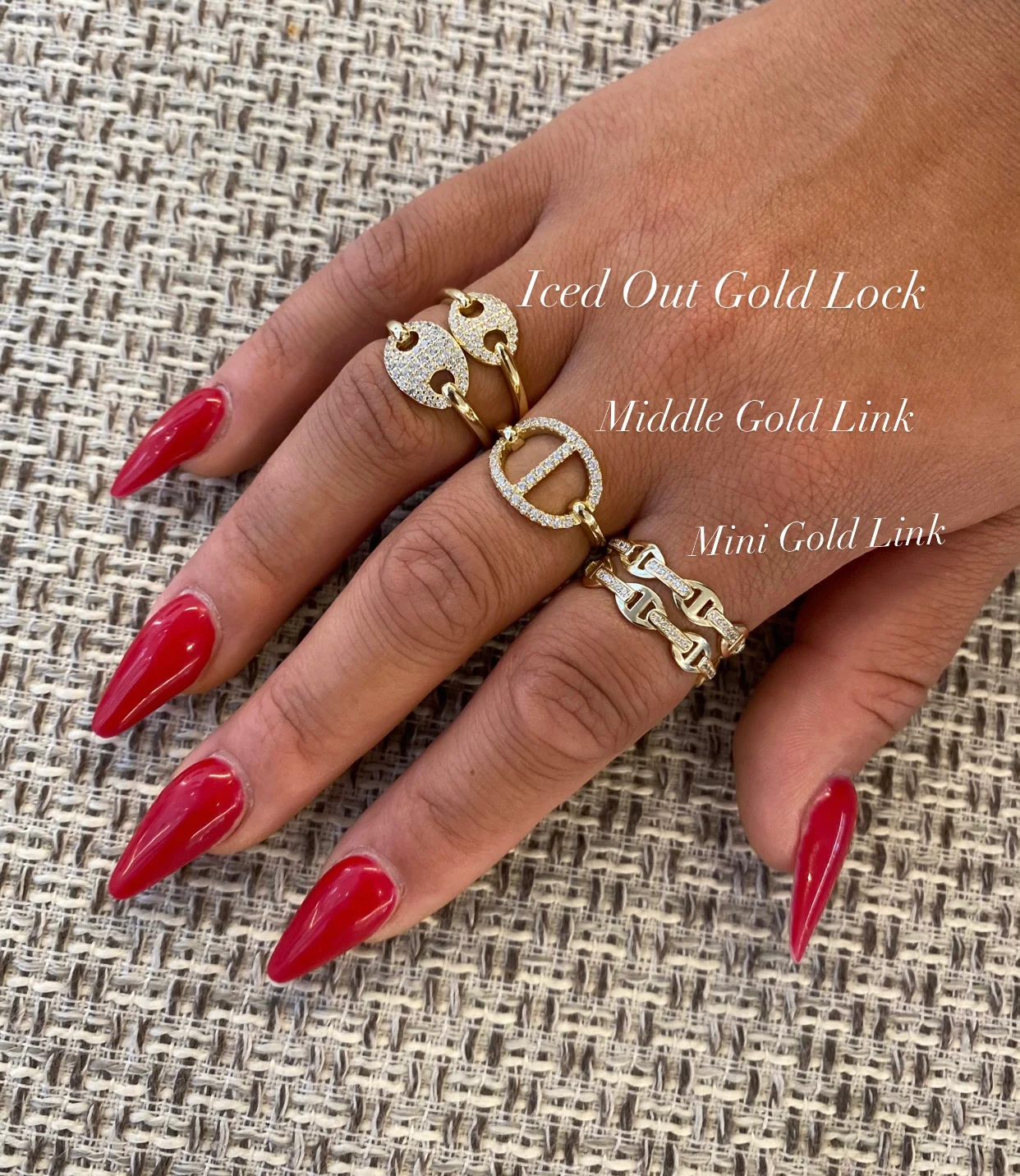 Iced Out Gold Lock Ring - Image 2