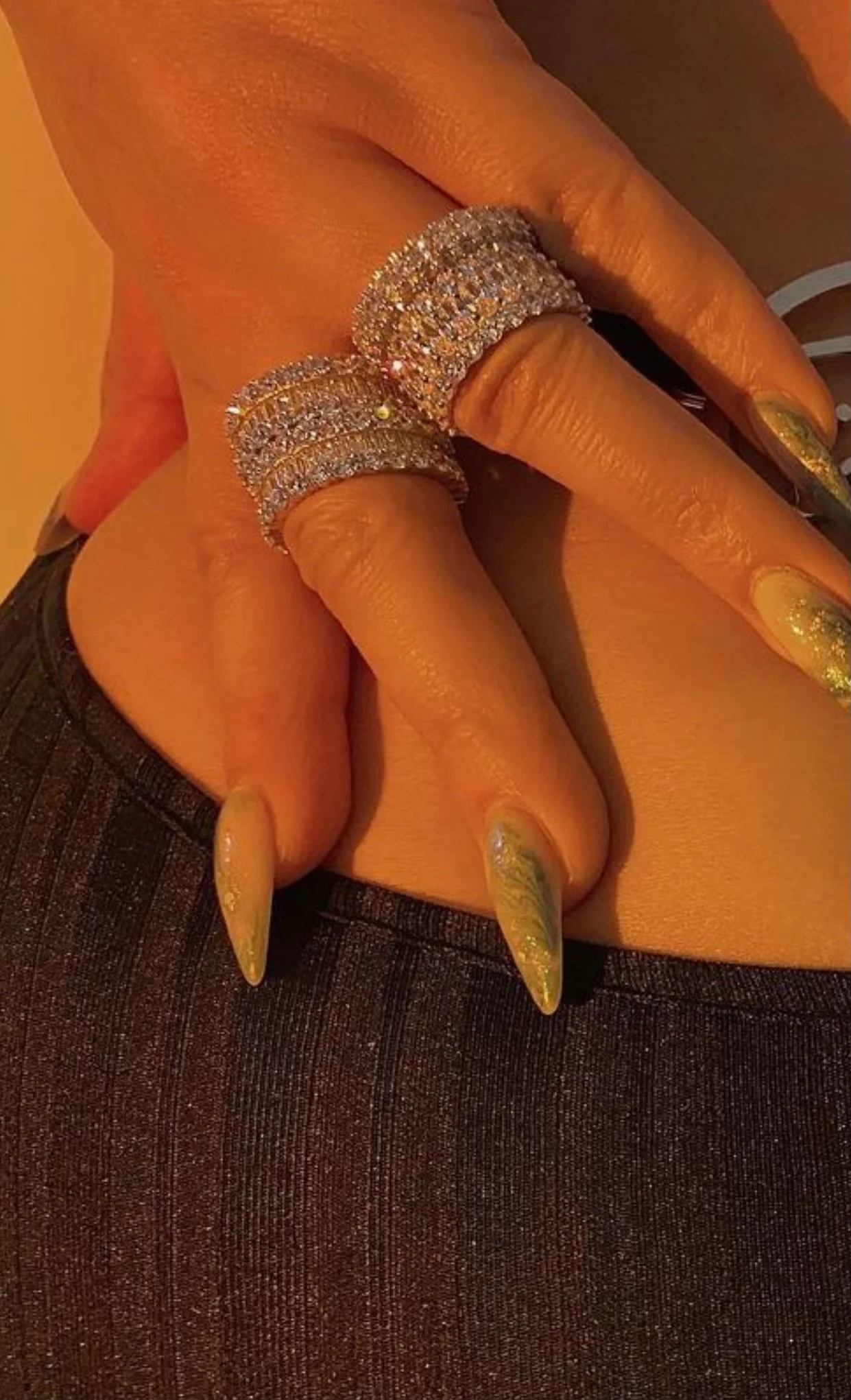 Icy Silver Diamond Band - Image 2