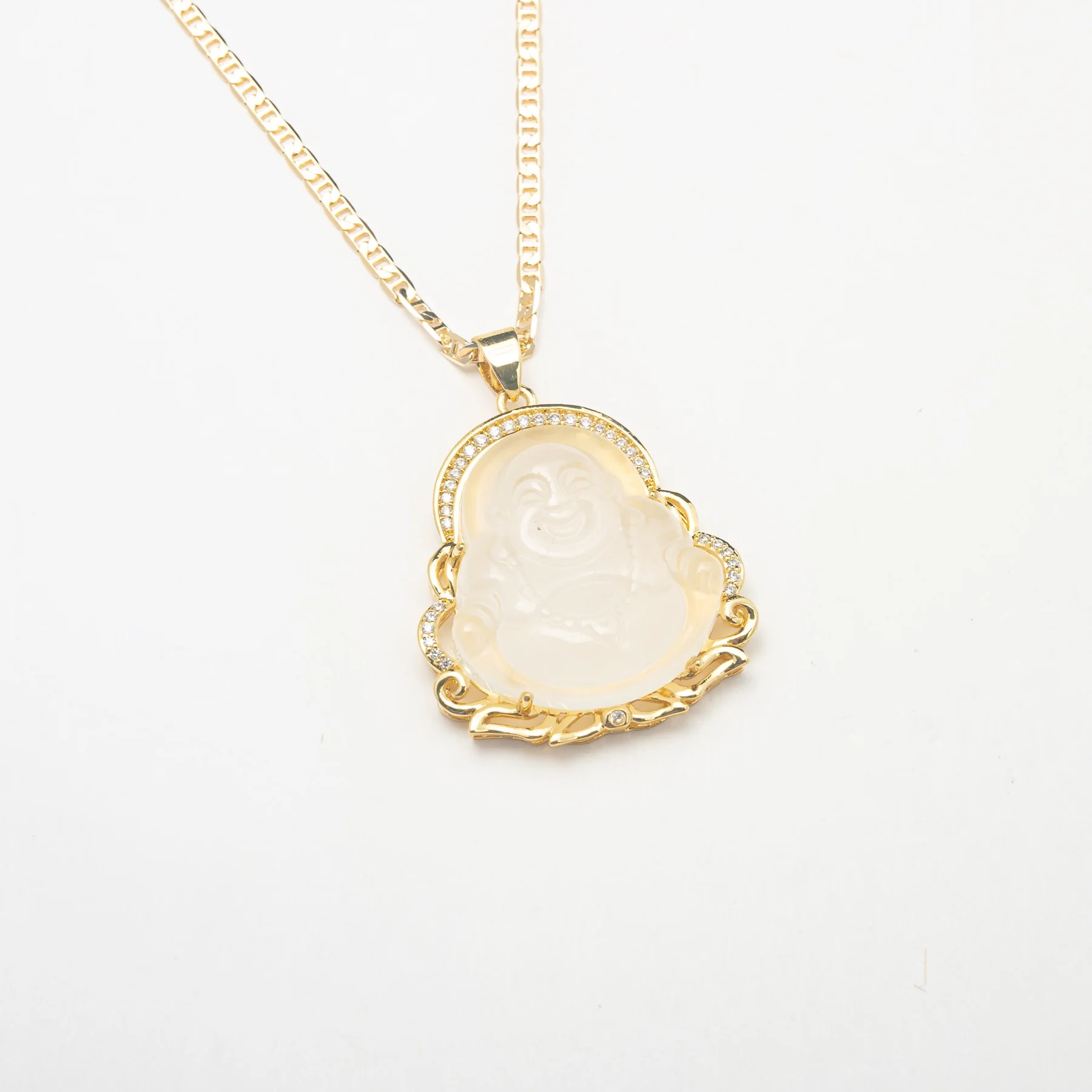 Large Clear Buddha Necklace