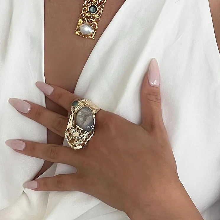 Large Gold Melted Ring - Image 2