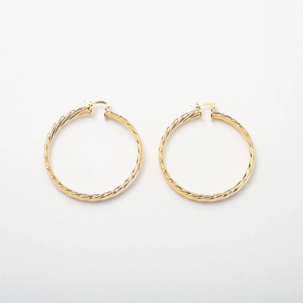 Large Gold Swirl Hoops