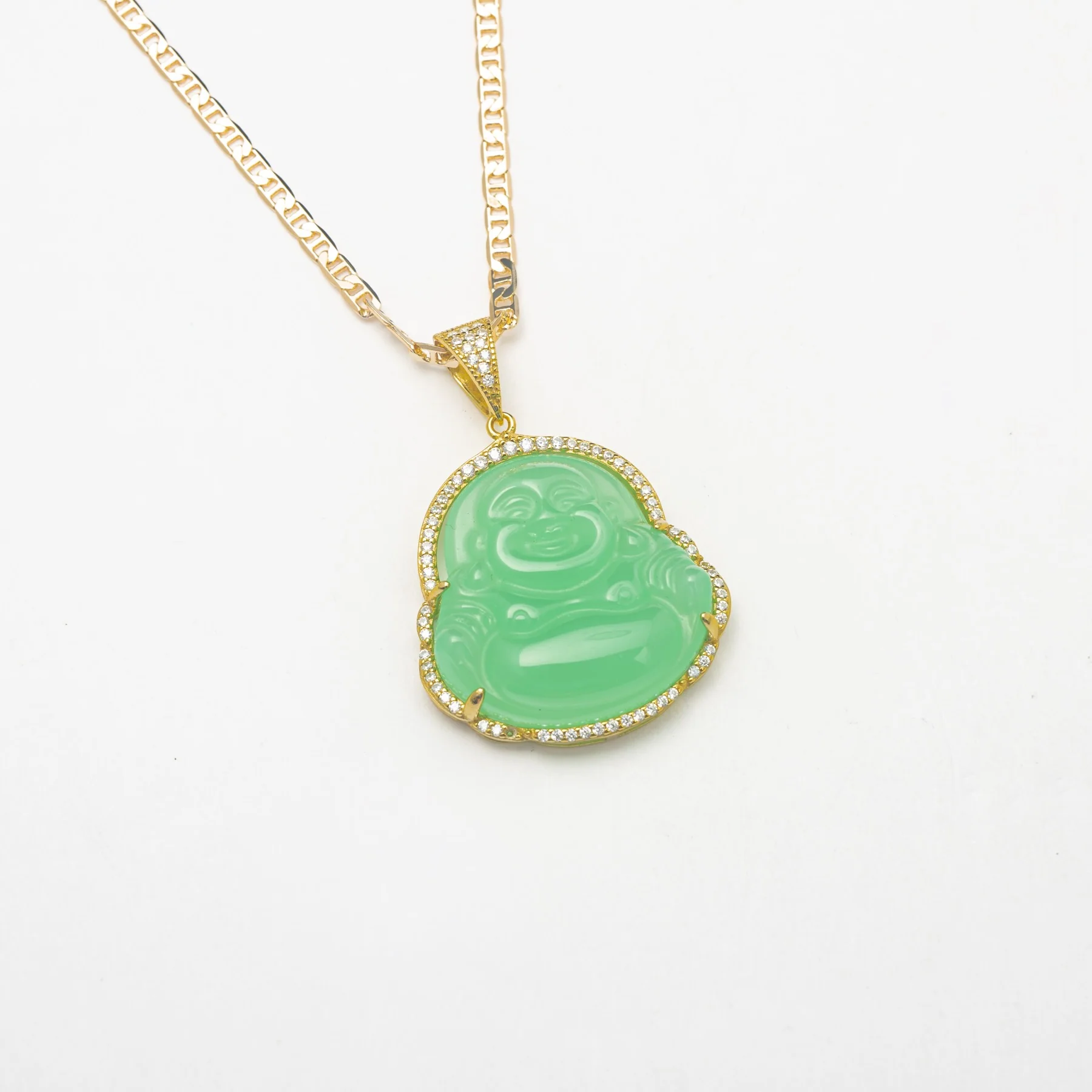 Large Jade Buddha Necklace