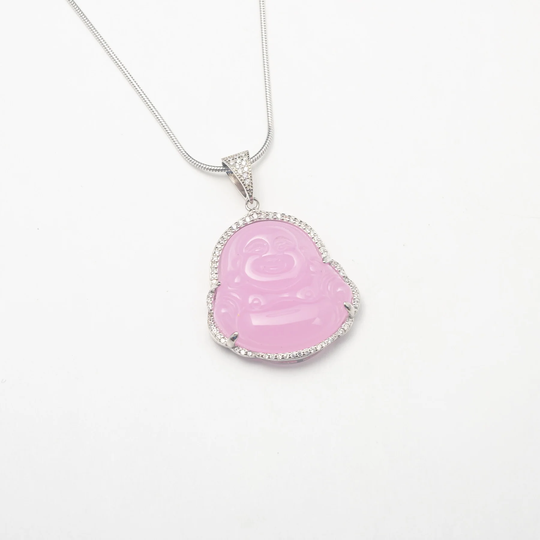 Large Pink Buddha Necklace