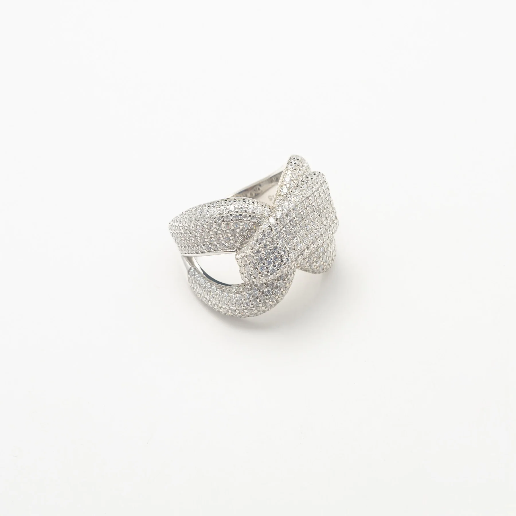 Large Silver Icy Knot Ring