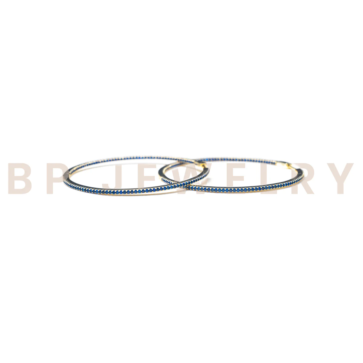 Large Skinny Sapphire Hoops