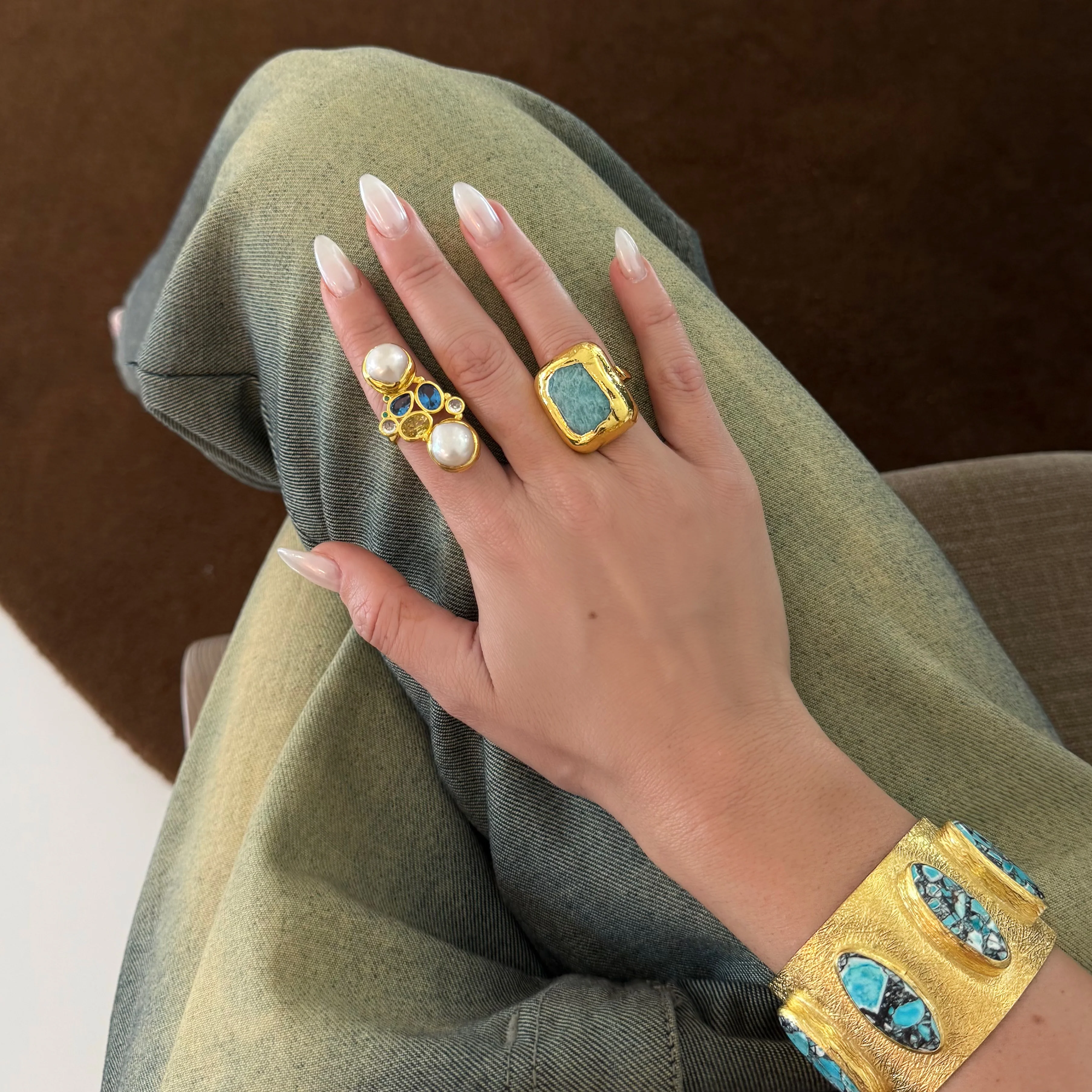 Left Blue Jasmine Ring